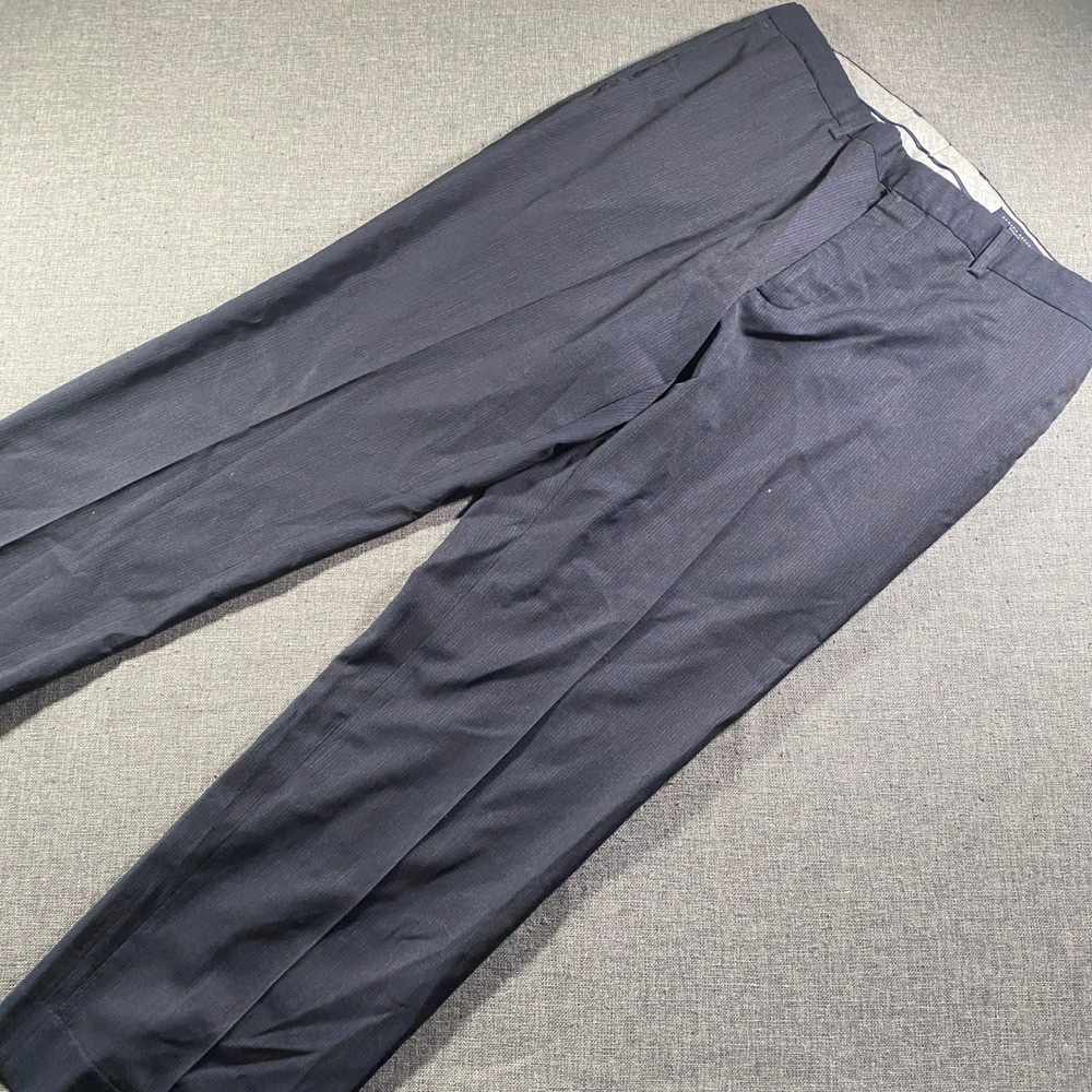 Banana Republic Classic Fit Men's Pinstripe Wool‎ Blend Dress Pants 33x30 Navy